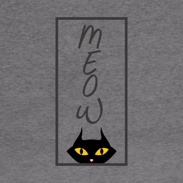 Meow Black Cat Yellow Eyes by MADesigns